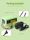 24V 10Ah Lithium Ion Battery for Ride-On Toys with 29.4V 1A Charger, Single Pack | 10000M
