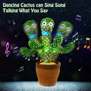Interactive Dancing Cactus Plush with 120 Songs and Voice Repeat Function