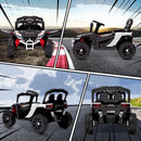 12V Electric UTV Truck for Kids with Remote Control and Rear Suspension, White