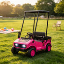 Pink 2-Seater 24V Kids Golf Cart with 2WD and Soft Start Rear Suspension