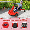 6V Electric Drifting Go Kart for Kids with 360° Spin - Red