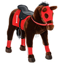Neighing Ride-On Horse Toy for Children Ages 3 to 8 with Saddle and Stirrups
