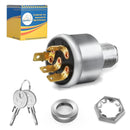 EZGO Golf Cart Ignition Key Switch for Gas and Electric Models from 1981 Onward (Includes Lights)