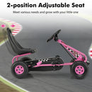 Costzon Kids' 4-Wheel Pedal Go Kart with Adjustable Seat and Handbrake in Pink