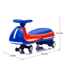 12V Kids Electric Wiggle Car with Bluetooth Music - 2 in 1 Design and 5MPH Speed in Blue