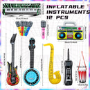 12 Colorful Inflatable Musical Instruments Party Accessories, 34.3 inches