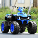 12V Electric Quad ATV for Kids with LED Lights and Treaded Tires in Navy