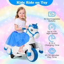 Carrito Eléctrico Azul Unicornio para Niños y Niñas de 3 a 5 Años