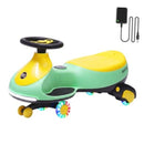 12V Rechargeable Wiggle Car and Swing Combo for Kids - Green