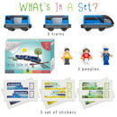 KipiPol Interactive Battery-Powered Toy Train Set for Wooden Tracks