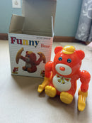1986 Retro Funny Bear Battery-Operated Tumbling Toy with Original Packaging
