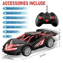 1/18 RC Car for Kids with Rechargeable Battery, LED Lights & Spray - Remote