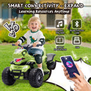 12V Dinosaur-Themed Kids ATV with Bluetooth, LED Lights, and Microphone
