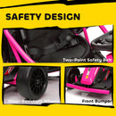 Children's Pink Electric Drift Kart with Dual Motors and Soft Start, 24V 7AH, 8.1 MPH