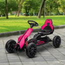 Aosom Pink Pedal Go Kart for Kids with Adjustable Seat and Handbrake, Ages 3-8