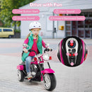 Charming 6V Kids' Chopper Motorcycle with Horn & Headlight in Rose Red