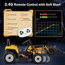 12V Electric Yellow Road Roller Ride-On Tractor with Remote Control, Music & LED Lights