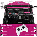Pink 12V 2-Seat Electric UTV Dump Truck with Remote Control and Dump Bed Shovel