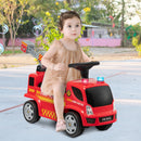 Fire Truck Ride-On Push Car with Music and Bubble Maker for Kids