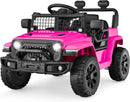 Bold Pink 12V Ride-On Car for Kids with Parental Control