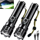 AKNEAR 99000 Lumens Rechargeable LED Flashlight Set with USB-C Zoom Function
