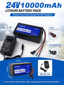 High Power 24V 10Ah Lithium Battery with 29.4V 1A Charger for Ride-On Toys
