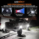 LEDMIRCY White LED Rock Lights - Set of 2 for Off-Road Vehicles, Trucks, Boats, ATVs, SUVs