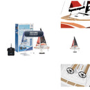 PLAYSTEAM Voyager 280 Red 2.4GHz Remote Control Motorized Sailboat - 17.5" Height
