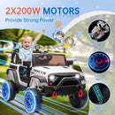 24V Electric Ride-On Truck for Kids with Remote Control, LED Lights, and MP3 Player in White