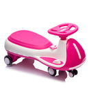 12V Electric Wiggle Car for Kids with Bluetooth Music - Pink, 5MPH Max Speed