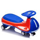 12V Kids Electric Wiggle Car with Bluetooth Music - 2 in 1 Design and 5MPH Speed in Blue
