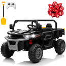 24V 4WD 2-Seat Kids Ride On Dump Truck Remote Trailer Shovel Bluetooth MP3 Black
