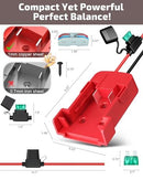 Dual 18V Battery Adapters for Power Wheels Enhancement with Fuses and 12AWG Wire