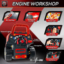 Red Truck Engine Playset with Lights, Sounds, and Steering Wheel for Kids 3+
