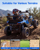 Blue 24V Remote-Controlled Ride-On Car for Children Aged 3-8