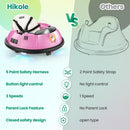 Pink Remote Control Bumper Car for Toddlers Aged 1-3, 12V, 360 Degree Spin