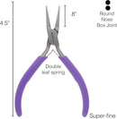 4.5-inch Round Nose Pliers with Fine Tips and PVC Grip Handle