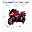 12V Kids Motorcycle for Ages 3-6 with Training Wheels, Hand-Controlled Manual Throttle, and Lighting