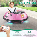 Pink Remote Control Bumper Car for Toddlers Aged 1-3, 12V, 360 Degree Spin