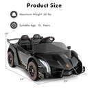 Lamborghini Veneno 12V 4WD Black Two-Seater Ride-On Car for Kids