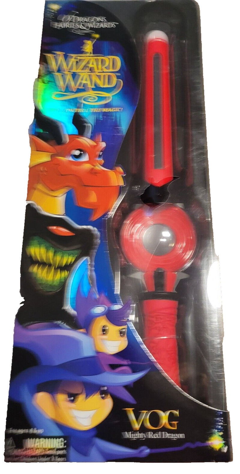 Wizard Wand Vog Mighty Red Dragon with Animated Lights and Rechargeable Battery