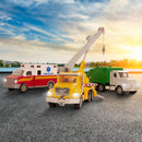 7-Inch Crane Truck Playset Featuring Lights, Sounds, and Articulated Components