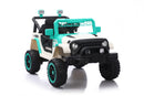 Green 12V Electric Ride-On Car with Remote Control, LED Lights, and Music Player for Kids
