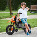 Qaba 12V Kids' Electric Dirt Bike with Training Wheels in Orange
