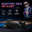 Black 12V Electric Drifting Go Kart with Gentle Start, Sound, and Lighting Effects