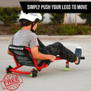 EzyRoller Classic Red Ride-On Toy with LED Wheels for Ages 3-12