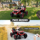 24V Electric 4WD Red 2-Seater Kids Ride-On Car with Remote Control