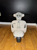 White Vespa Electric Ride-On Scooter Toy with Training Wheels