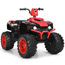 12V Electric Ride-On ATV for Kids with LED Lights and Music - Red