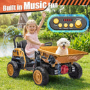 24V Electric Dump Truck Ride-On Toy for Kids with 4WD and Remote Control